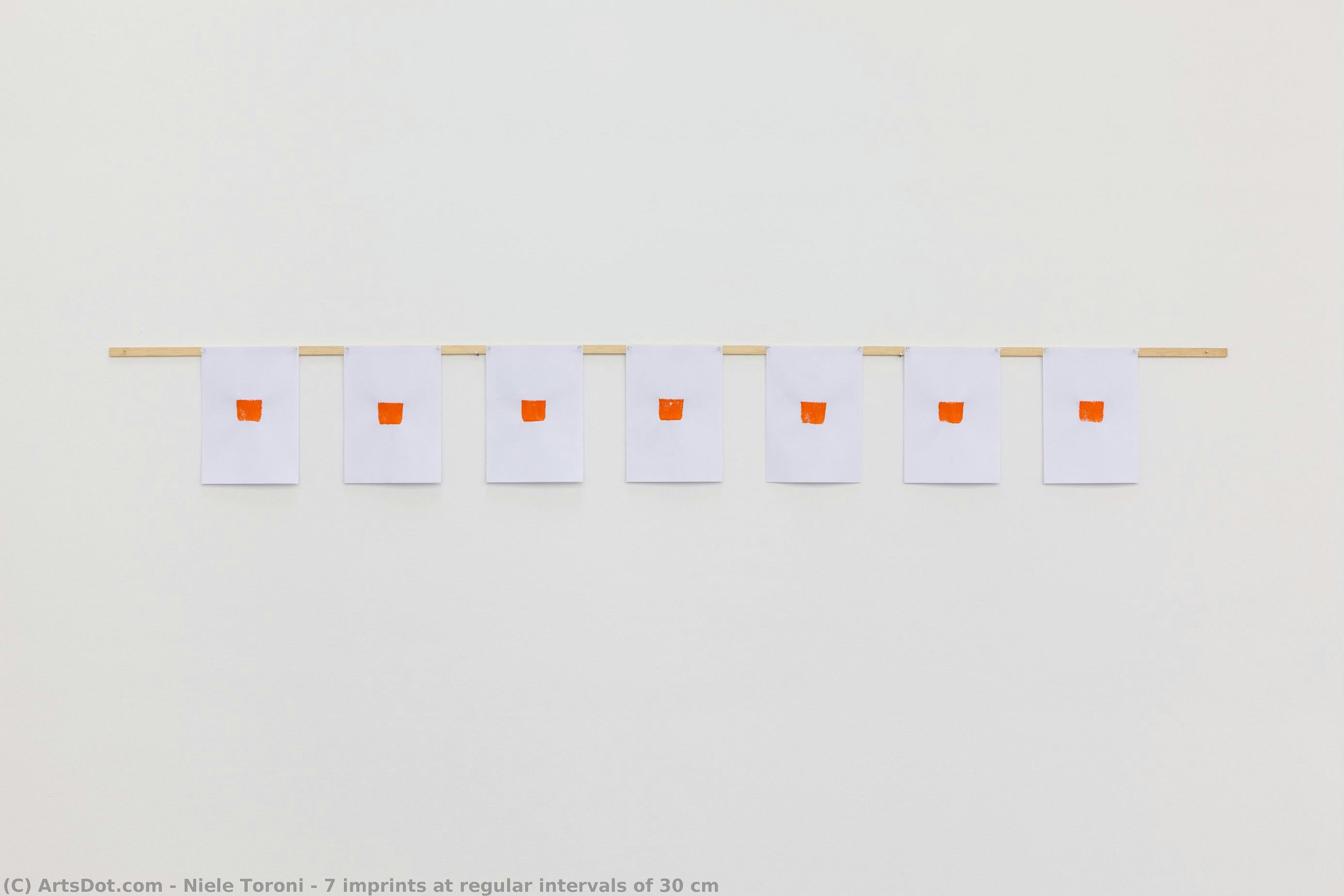 7 Imprints At Regular Intervals Of 30 Cm — Niele Toroni