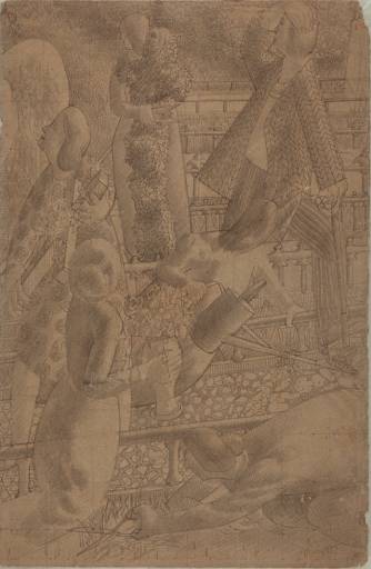 Drawing For Right Panel Of `resurrection. Rejoicing' — Sir Stanley Spencer