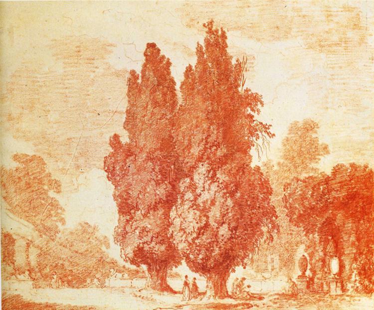 Italian Park With Cypresses — Jean-honoré Fragonard