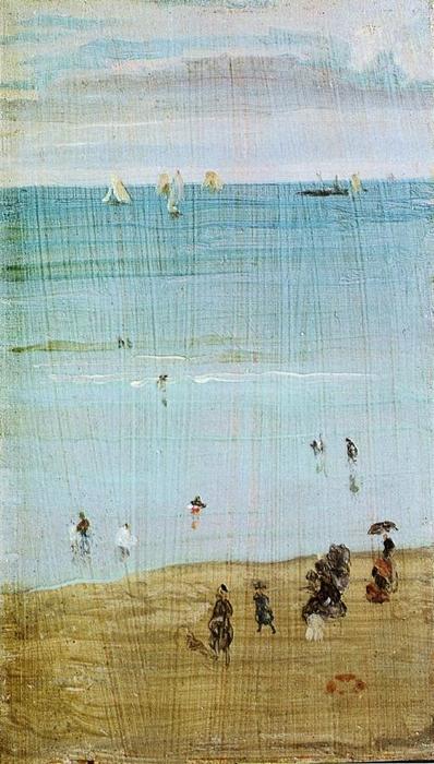 Harmony In Blue And Pearl: The Sands, Dieppe — James Abbott Mcneill Whistler