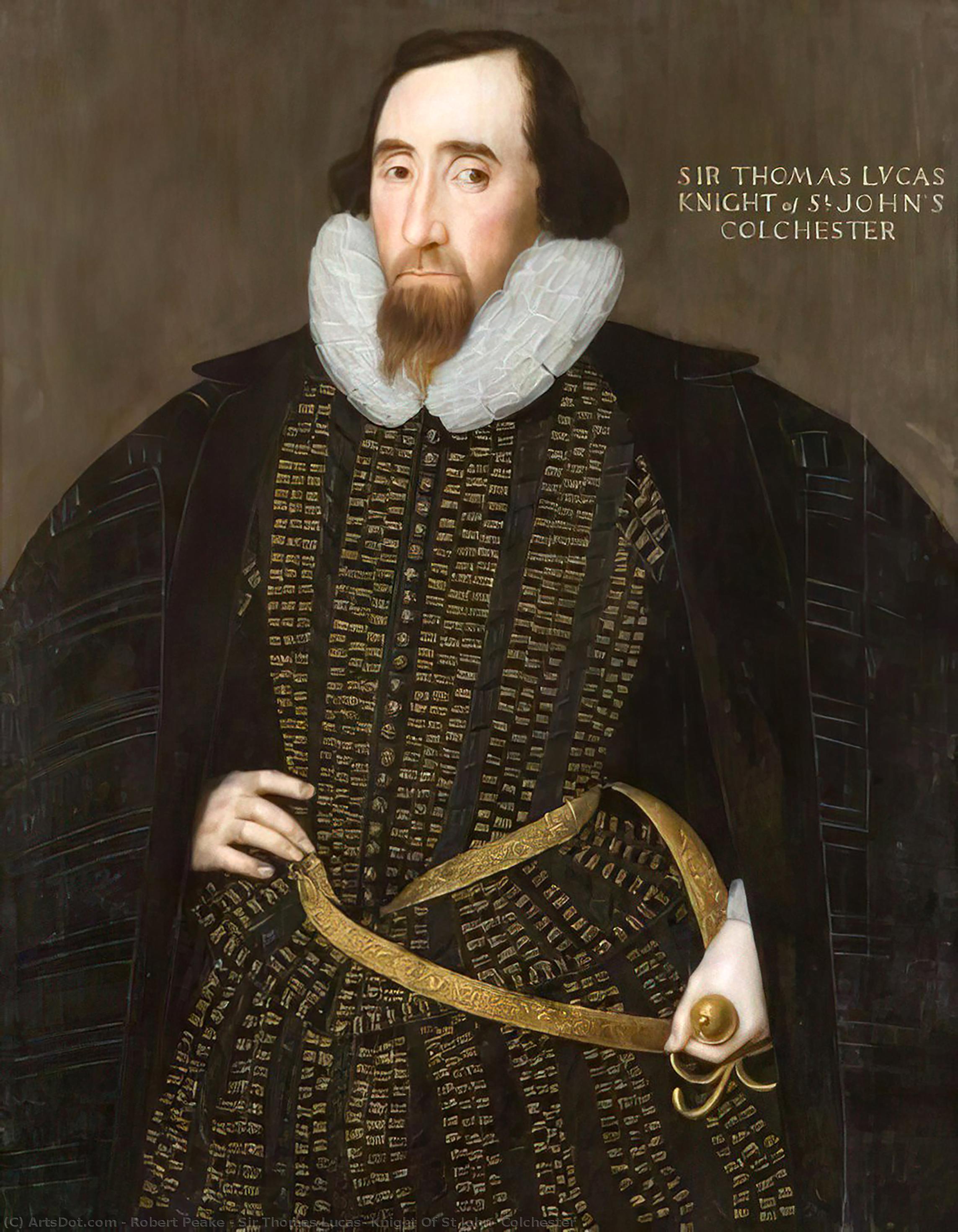 Sir Thomas Lucas, Knight Of St John, Colchester — Robert Peake The Elder