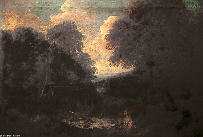 A Woodland Scene With Figures — Cornelis Huysmans