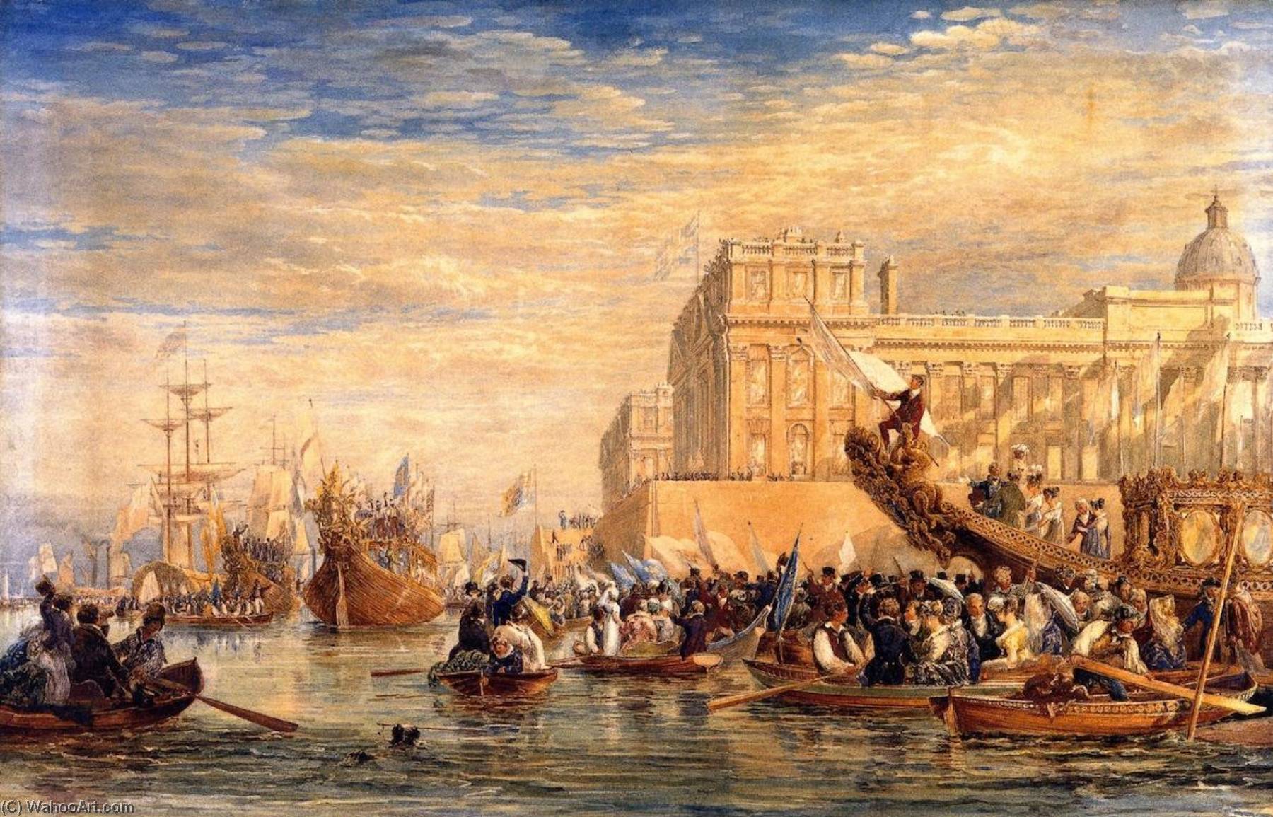 George Iv Embarking For Scotland At Greenwich — David Cox The Elder