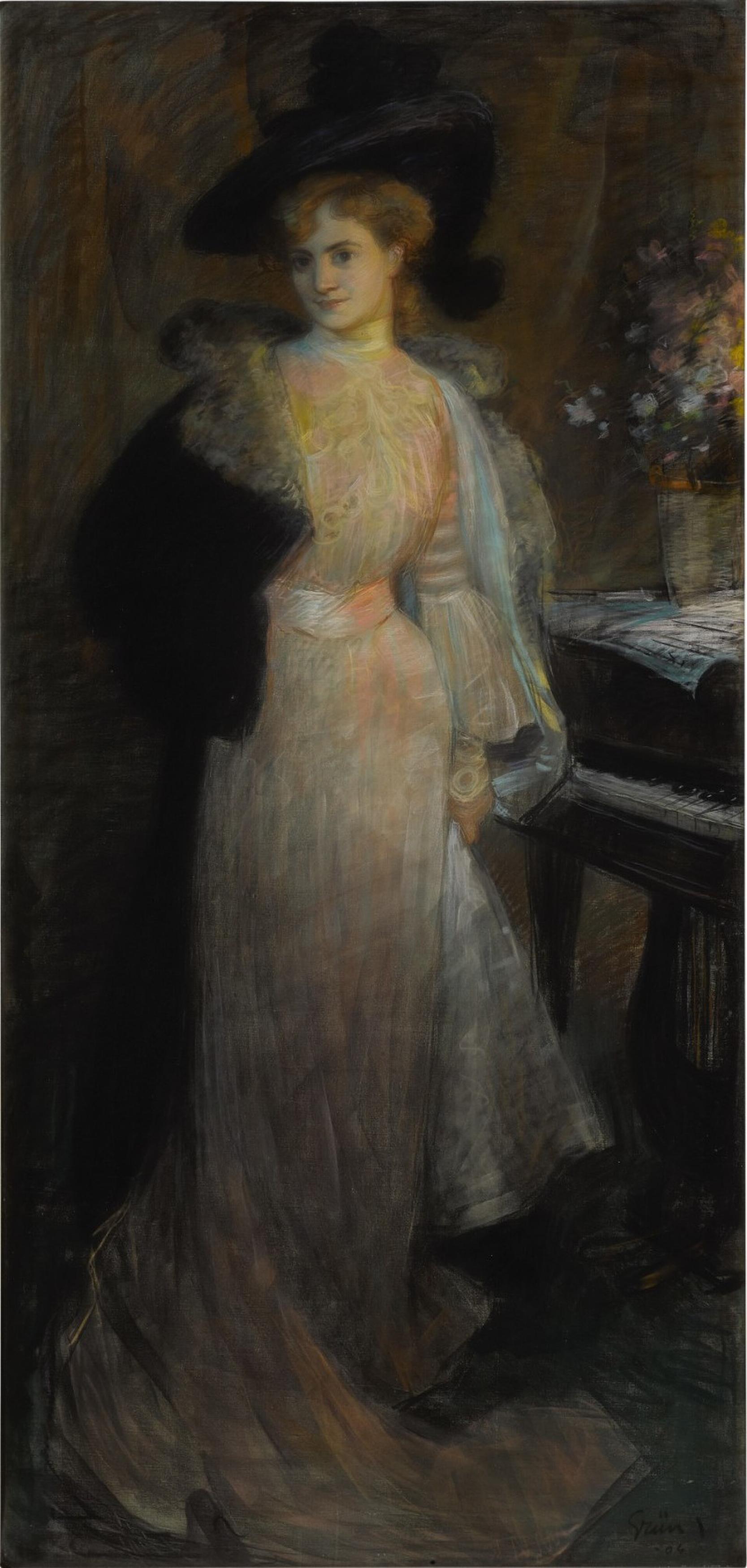 Portrait Of An Elegant Lady — Jules Alexandre Grun