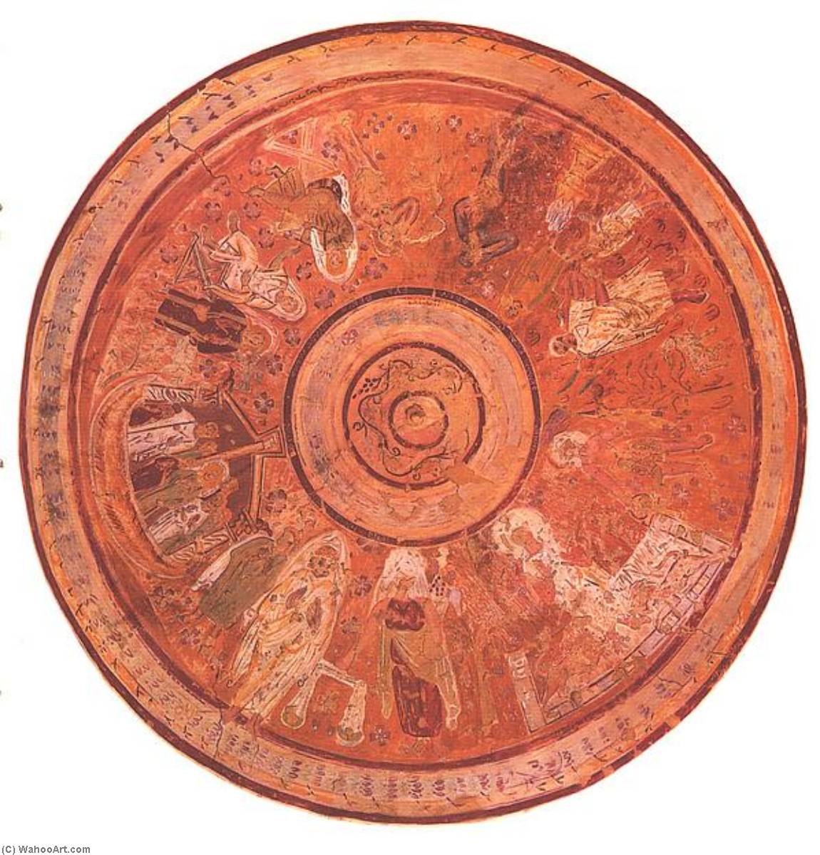 Facsimile Of The Dome Painting Of The Chapel Of Peace, Bagawat Necropolis, Kharga Oasis — Charles K Wilkinson