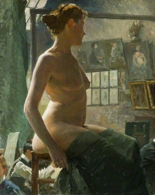Ein Weiblicher Akt Sitzend In Julians Atelier, Rue Du Dragon — Sir Alfred James Munnings
