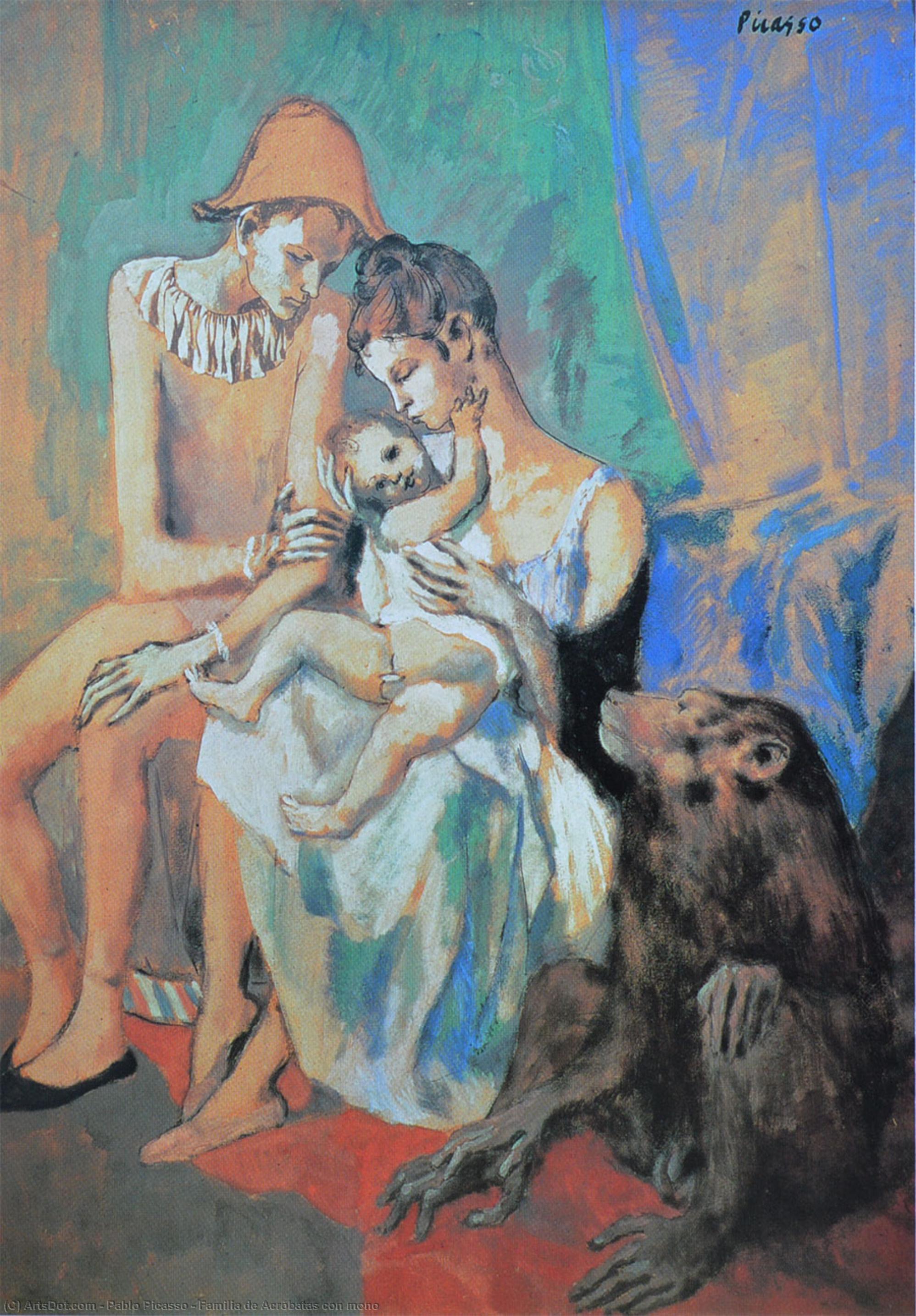 Familia De Acróbatas Con Mono — Pablo Picasso