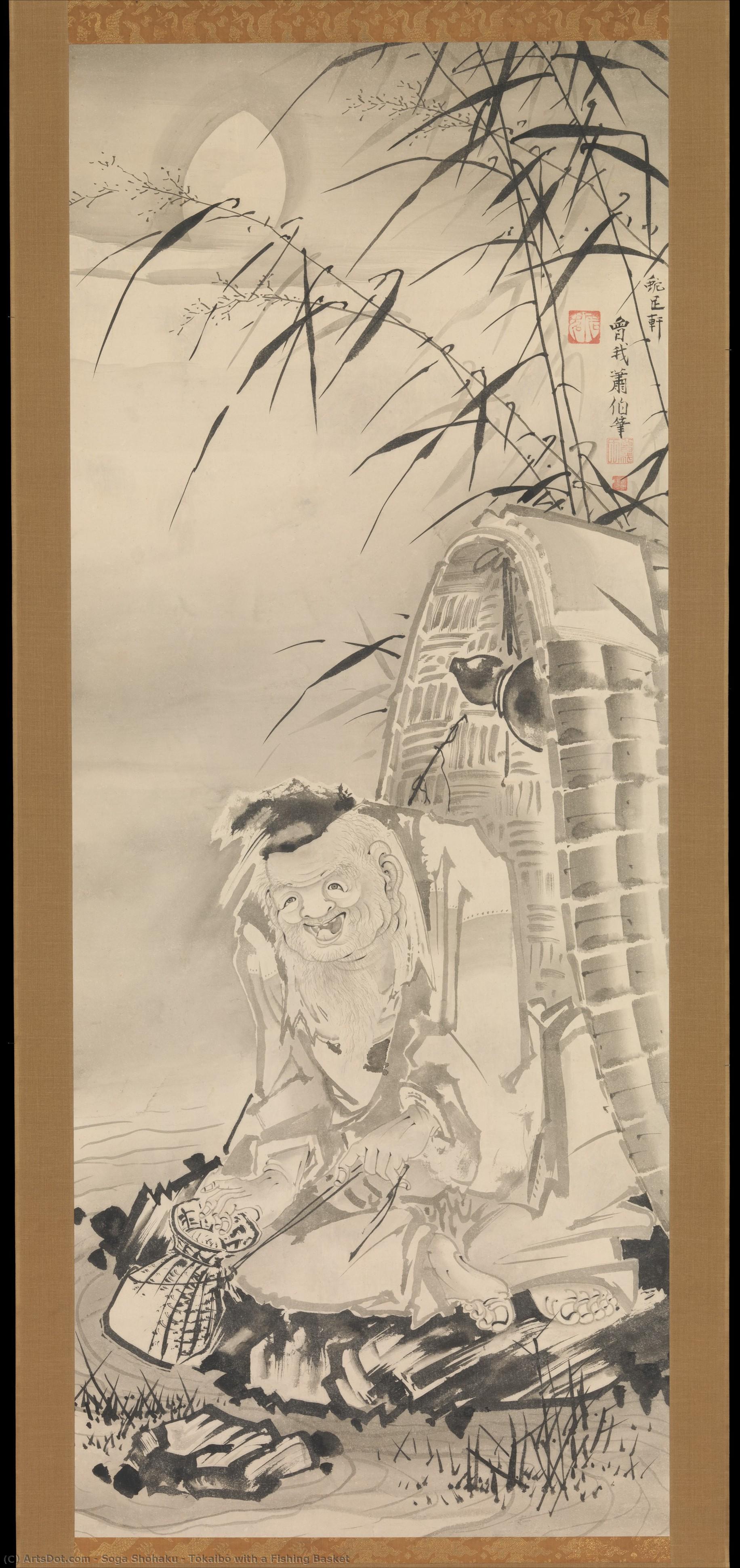 Tōkaibō With A Fishing Basket — Soga Shohaku