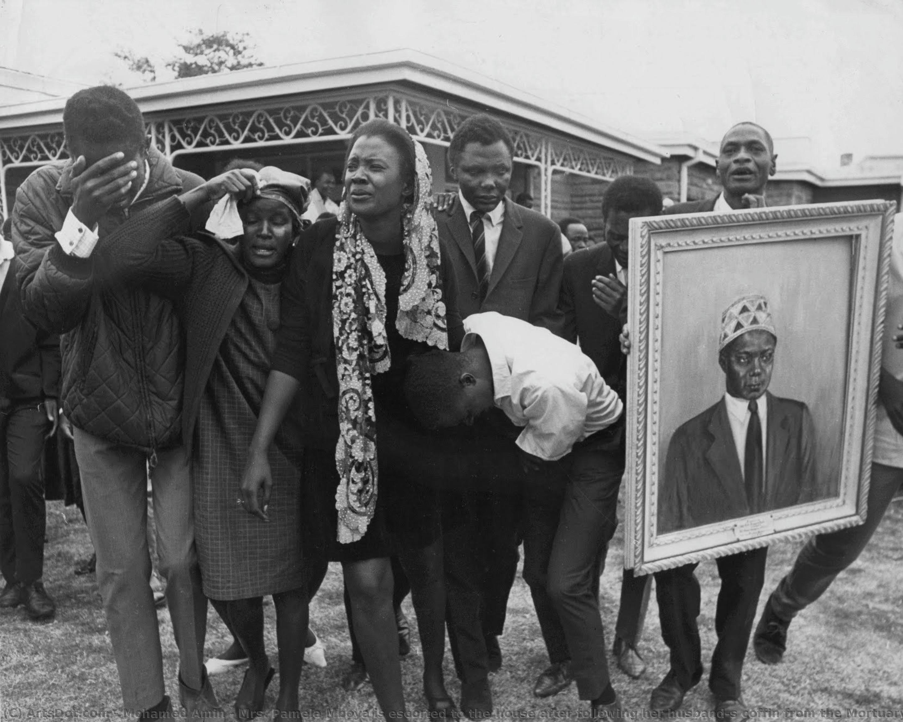 Mrs. Pamela Mboya Is Escorted To The House After Following Her Husband’s Coffin From The Mortuary In Nairobi, Kenya — Mohamed Amin
