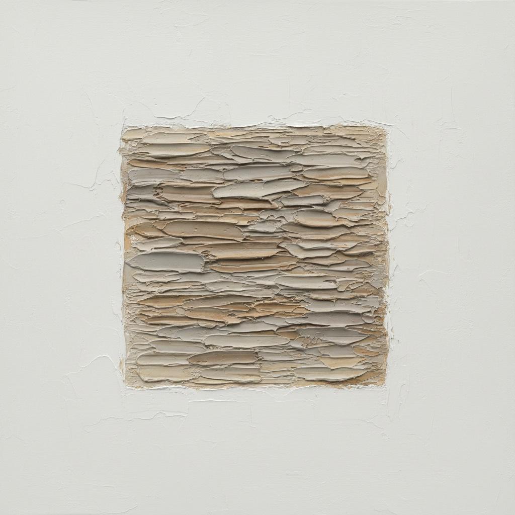 Monolithische Gelassenheit: Eine Skulpturale Studie In Texturiertem Taupe Und Minimalistischem Relief — David Moreau