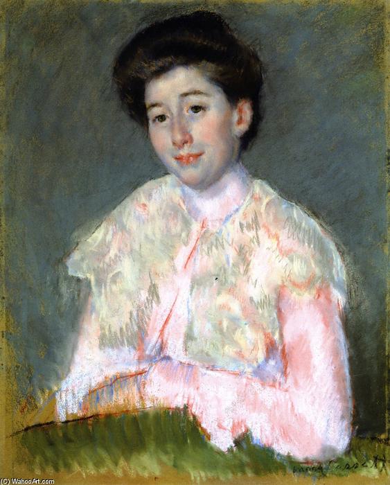 Portrait Of A Smiling Woman In A Pink Blouse — Mary Stevenson Cassatt