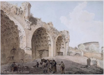 View In The Roman Forum — Abraham-louis-rodolphe Ducros