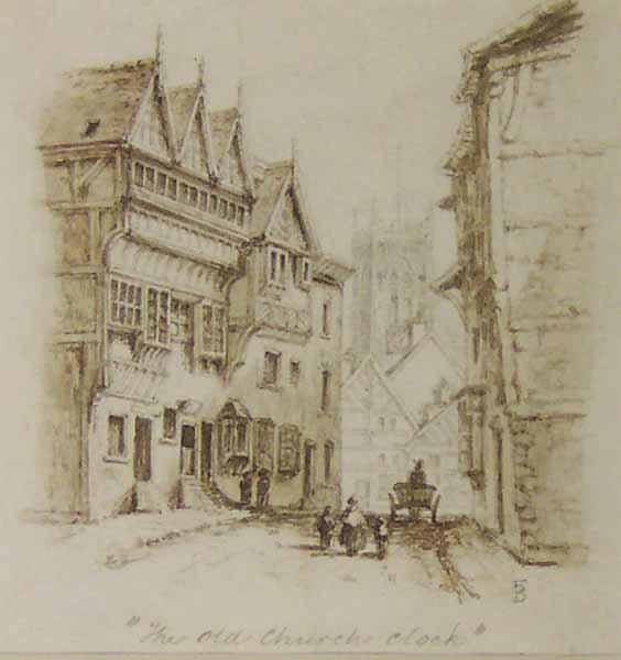 The Old Church Clock, Manchester — Myles Birket Foster