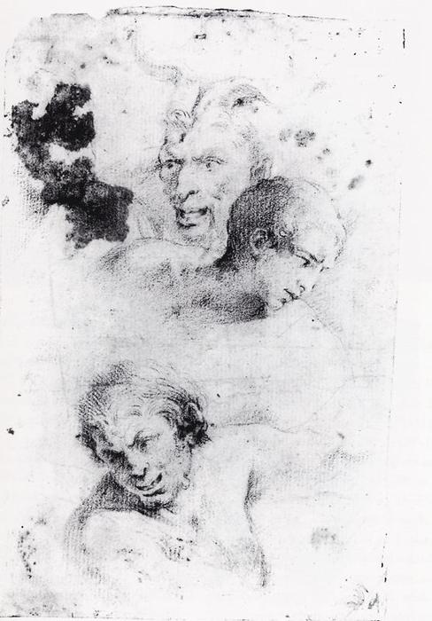 Heads Of Satyrs And Study Of A Young Man — Jusepe De Ribera