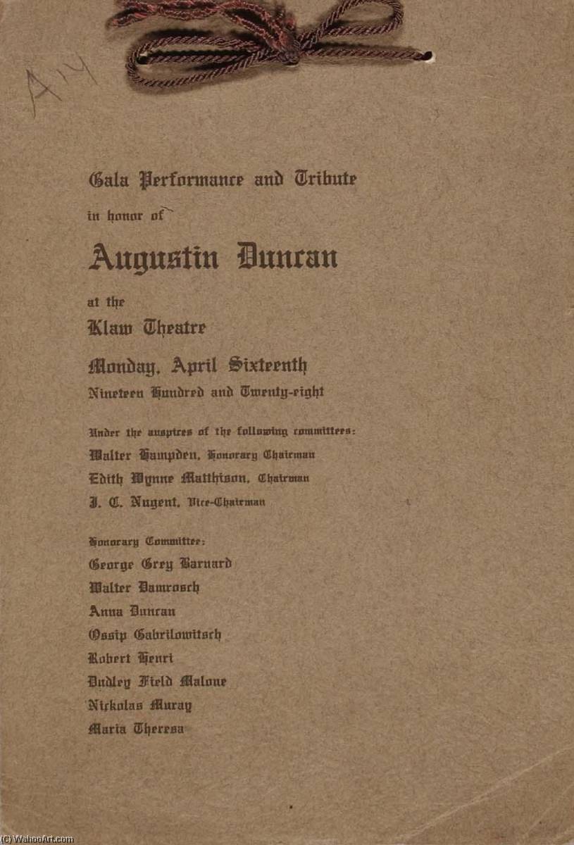 Tribute To A. Duncan (brother Of Isadora Duncan) — Marguerite Zorach