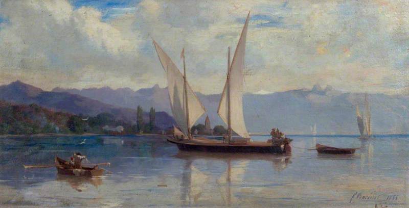 Lake Geneva With Sailing Boats — Francois Bocion