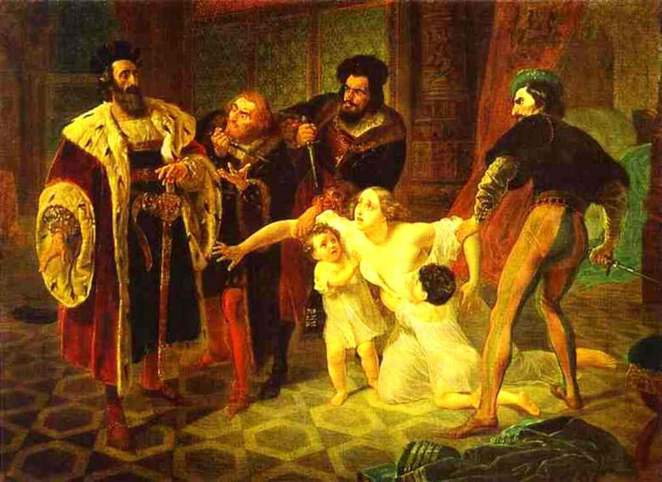 Death Of Inessa De Castro, Morganatic Wife Of Portuguese Infant Don Pedro — Karl Pavlovich Bryullov