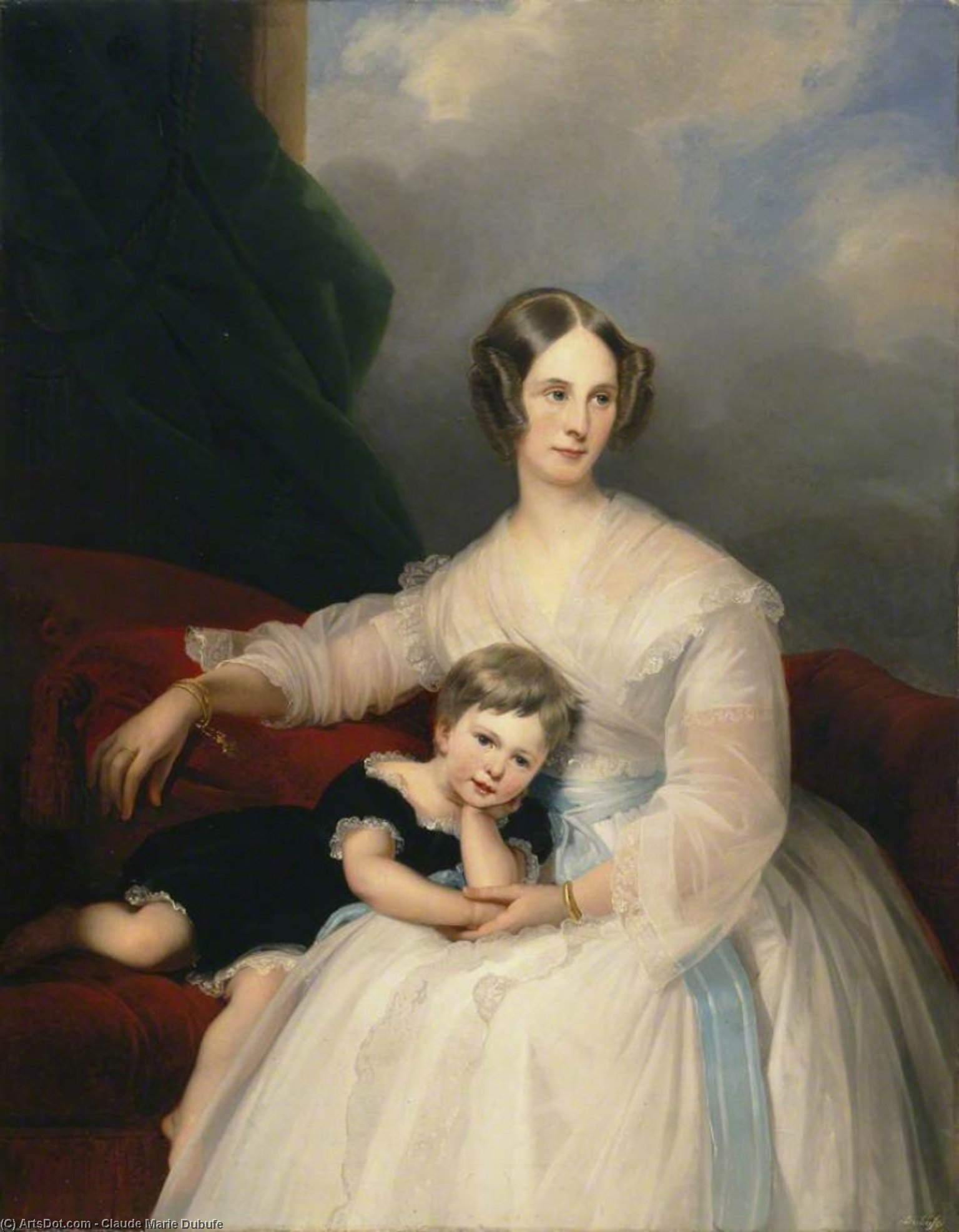 Mrs Hervey Francis De Montmorency And Her Daughter Frances — Claude Marie Dubufe