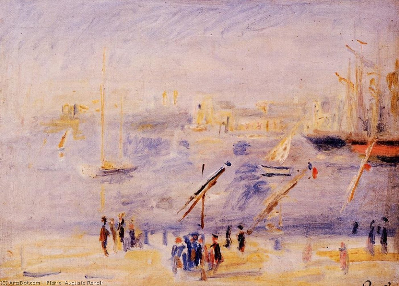 Der Alte Hafen Von Marseille, Menschen Und Boote — Pierre-auguste Renoir
