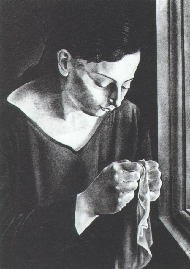 Ana Maria, Sewing, 1926 — Salvador Dalí