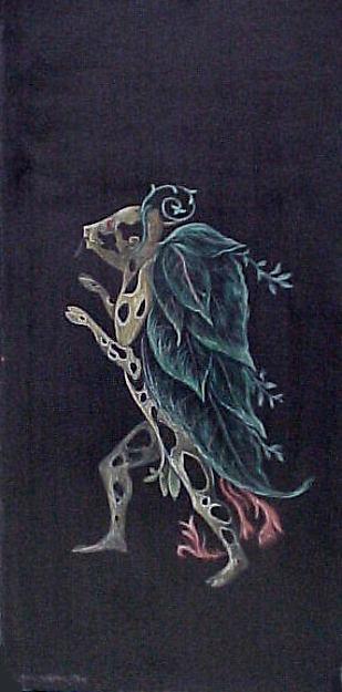 Costume Design For The Play Penelope Fantastic Figure With Leaves — Leonora Carrington