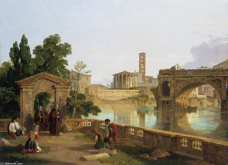 The Tiber With The Temple Of Vesta, Santa Maria — Penry Williams