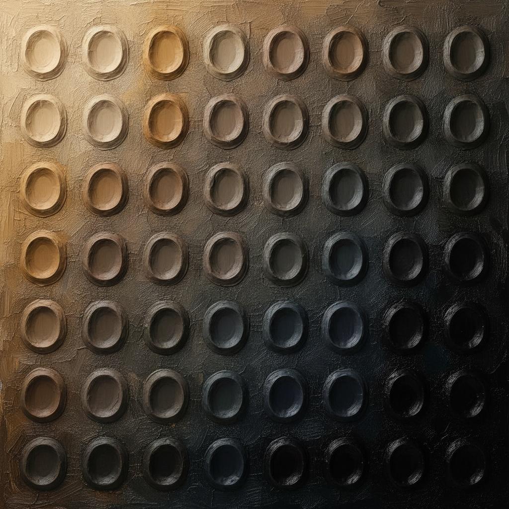 Rhythmic Ochre Cells In Graduated Shadow — David Moreau