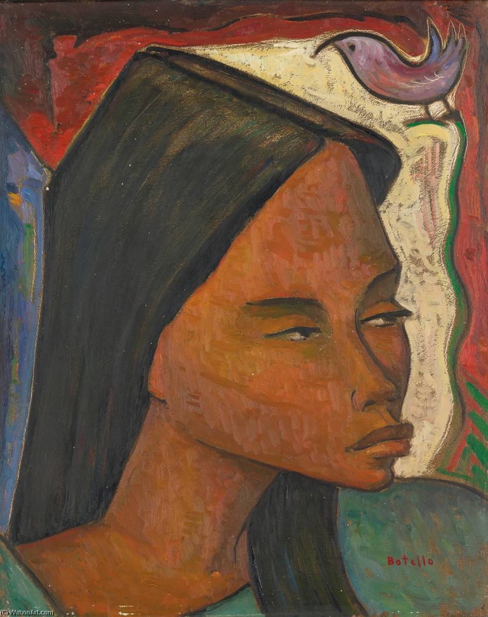 Mujer Con Pájaro — Ángel Botello