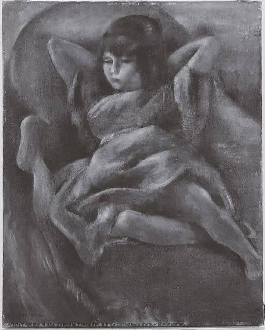 Reclining Girl (recto); Cuban Scene (verso) — Julius Mordecai Pincas