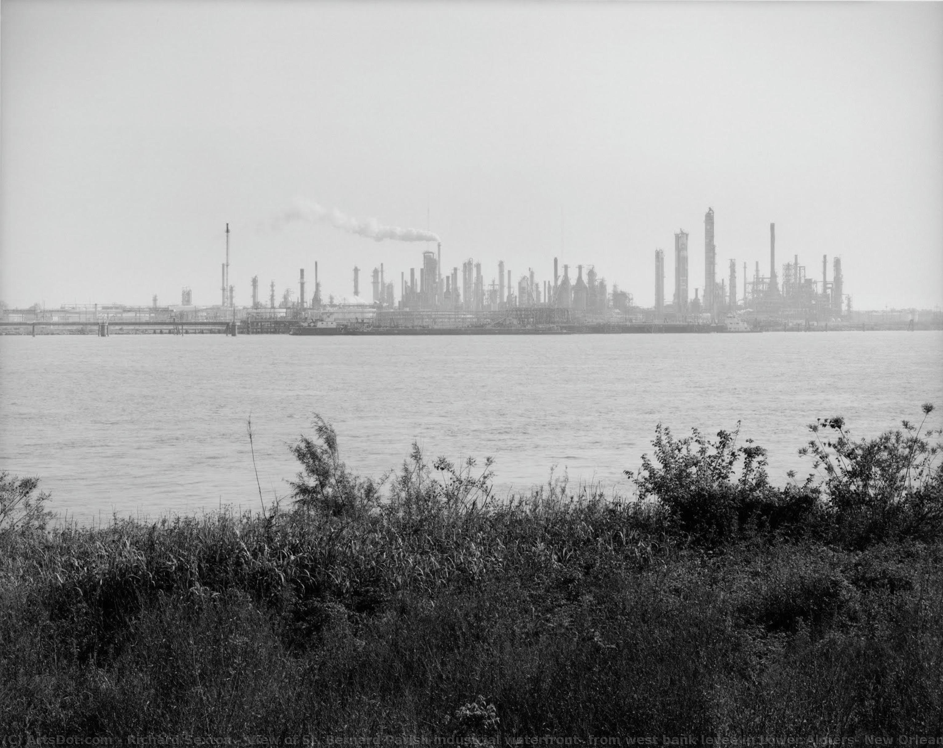 View Of St. Bernard Parish Industrial Waterfront; From West Bank Levee In Lower Algiers, New Orleans — Richard Sexton