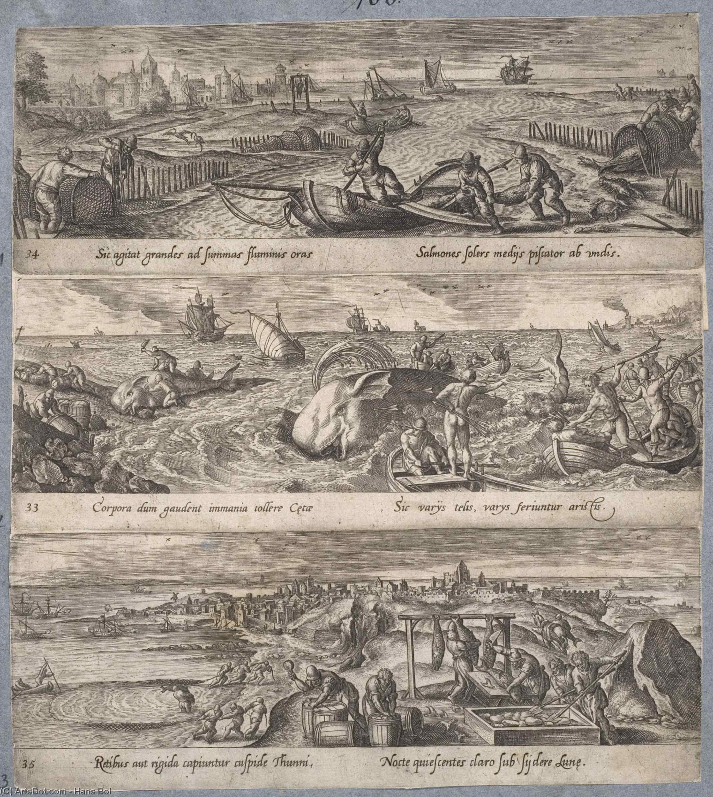 Hunting, Fishing, And Catching Birds And All Types — Hans Bol
