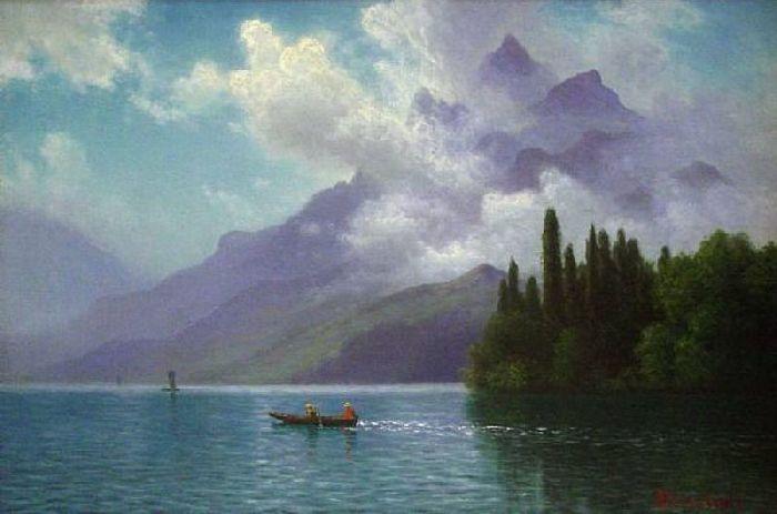 Lake View, Italian Alps — Albert Bierstadt