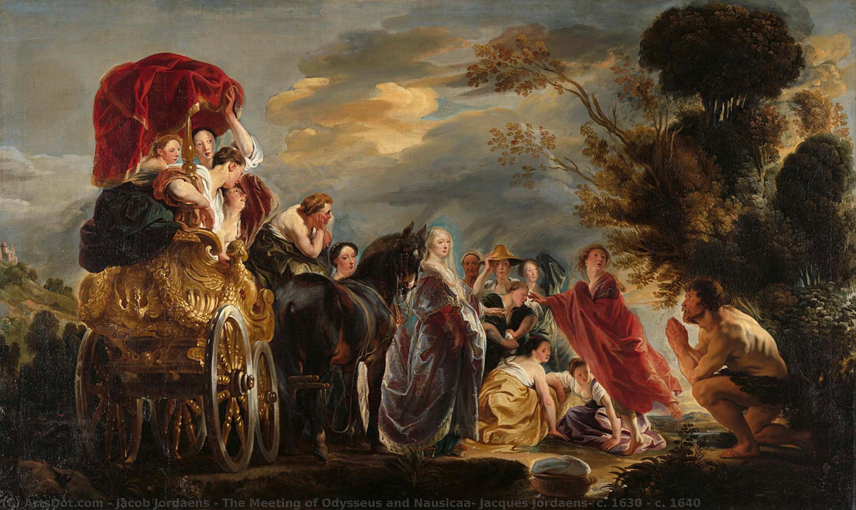 The Meeting Of Odysseus And Nausicaa, Jacques Jordaens, C. 1630 - C. 1640 — Jacob Jordaens