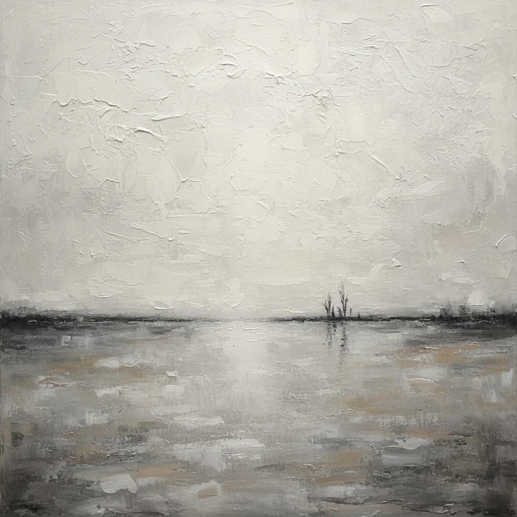 Ephemeral Horizon: A Monochromatic Study Of Mist And Textured Silence — Laurent Roche