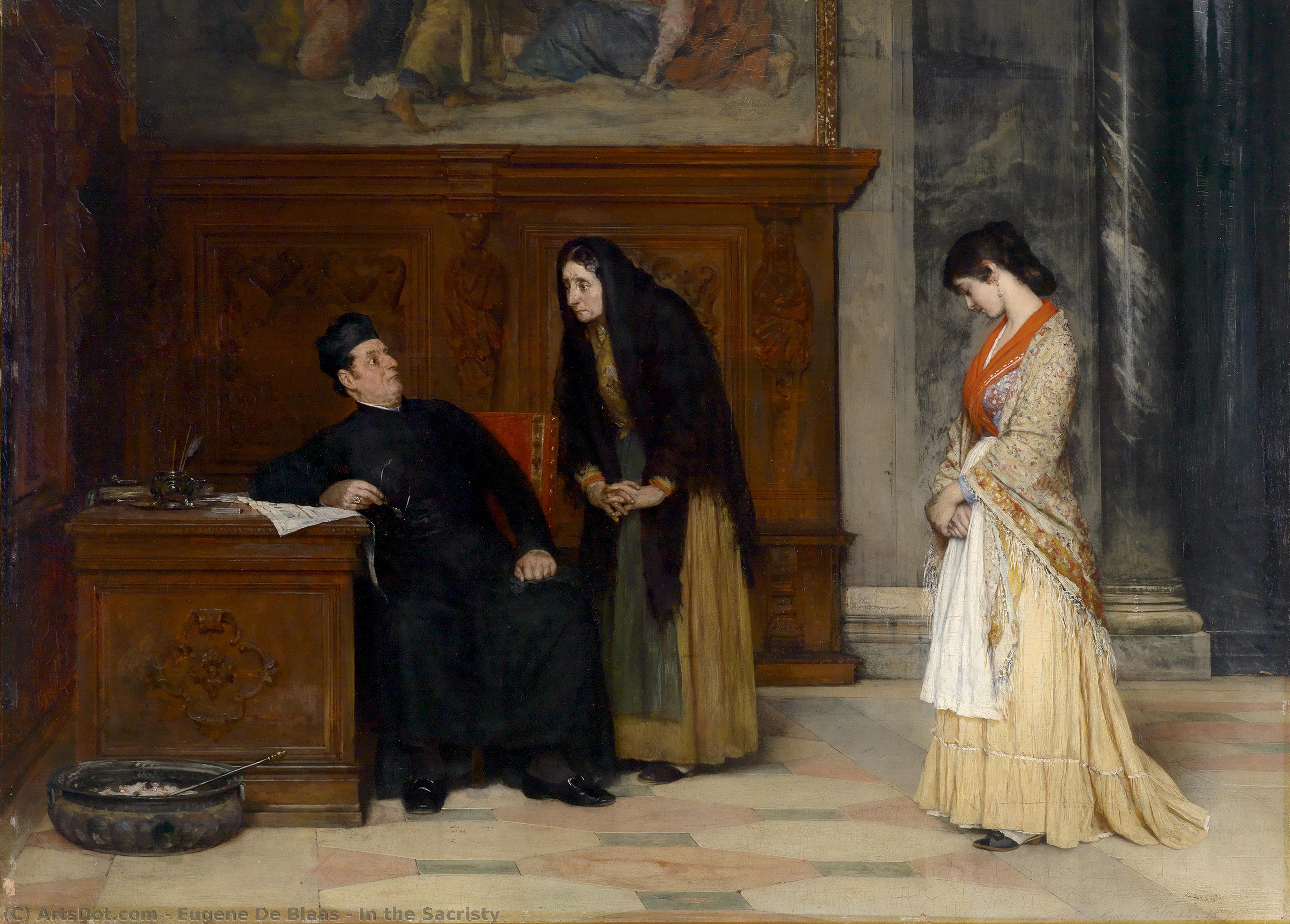 In The Sacristy — Eugene De Blaas