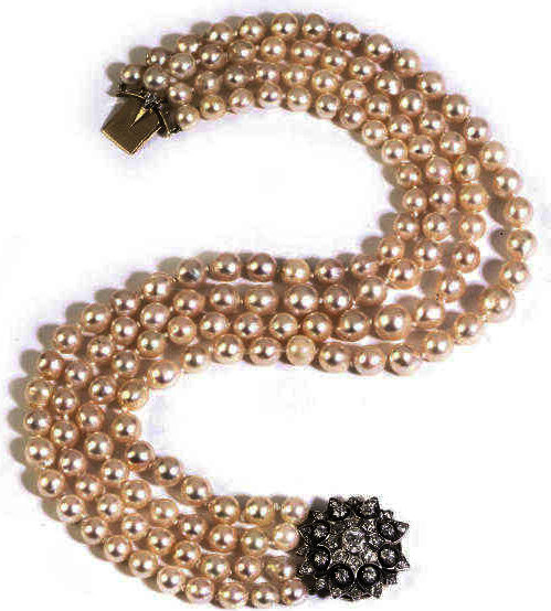 A Cultured Pearl And Diamond Choker — Henry Charles Fox