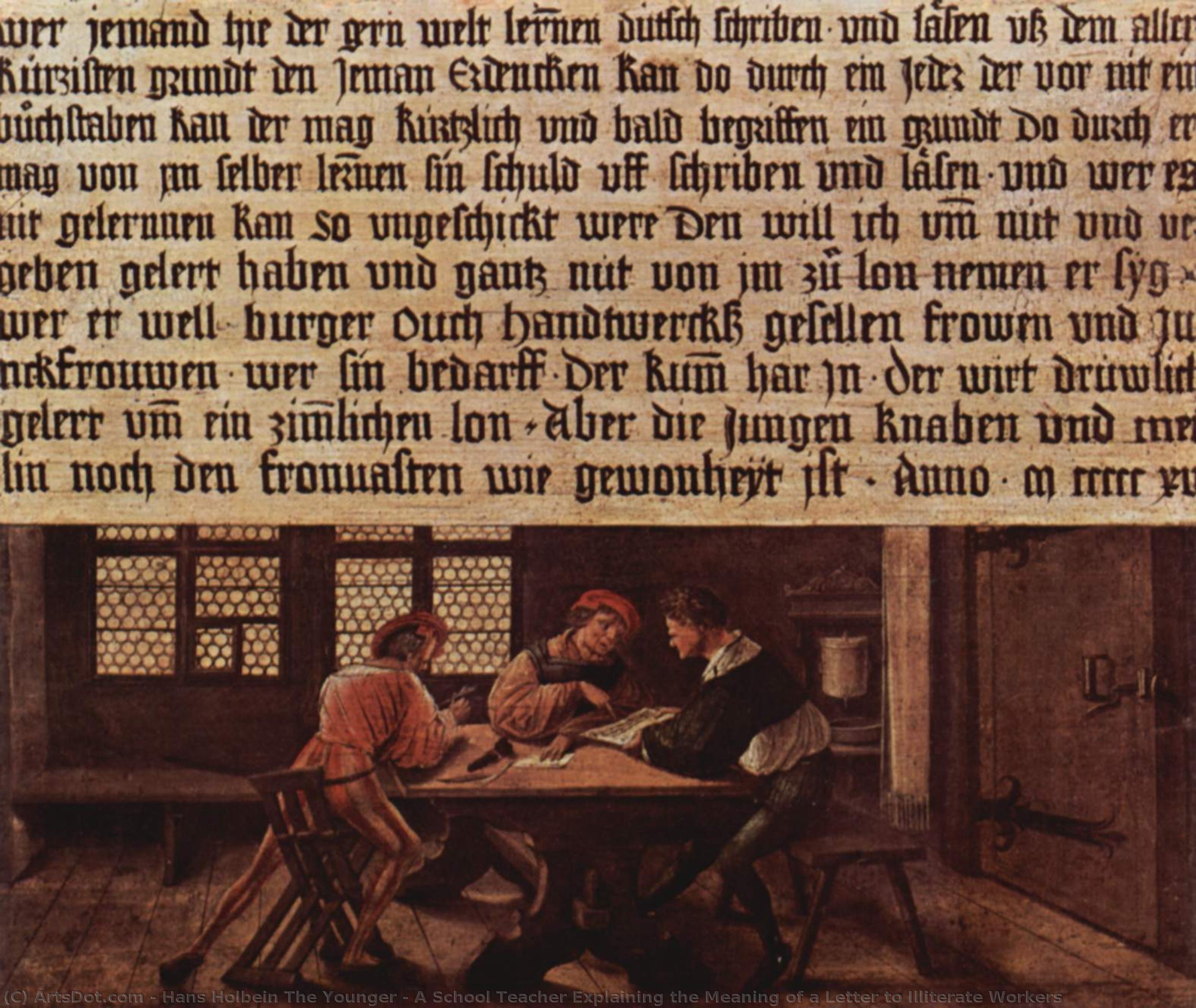Un Maestro De Escuela Explicando El Significado De Una Carta A Obreros Analfabetos — Hans Holbein El Joven