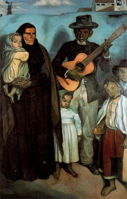 Spanish Street Musician And His Family — Émile Bernard