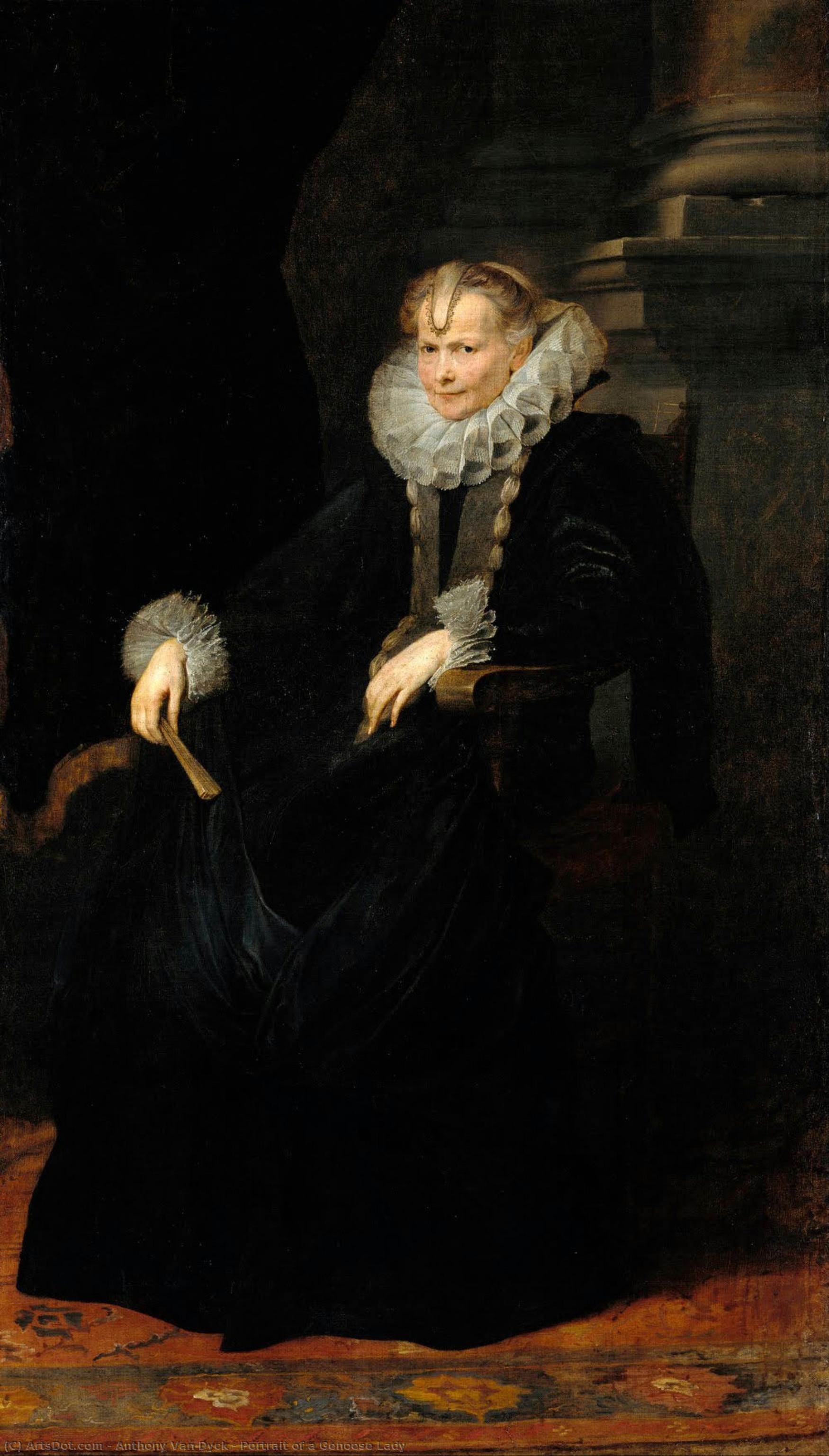 Portrait Of A Genoese Lady — Sir Anthony Van Dyck