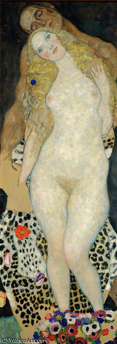 Adam And Eve, Unfinished — Gustav Klimt