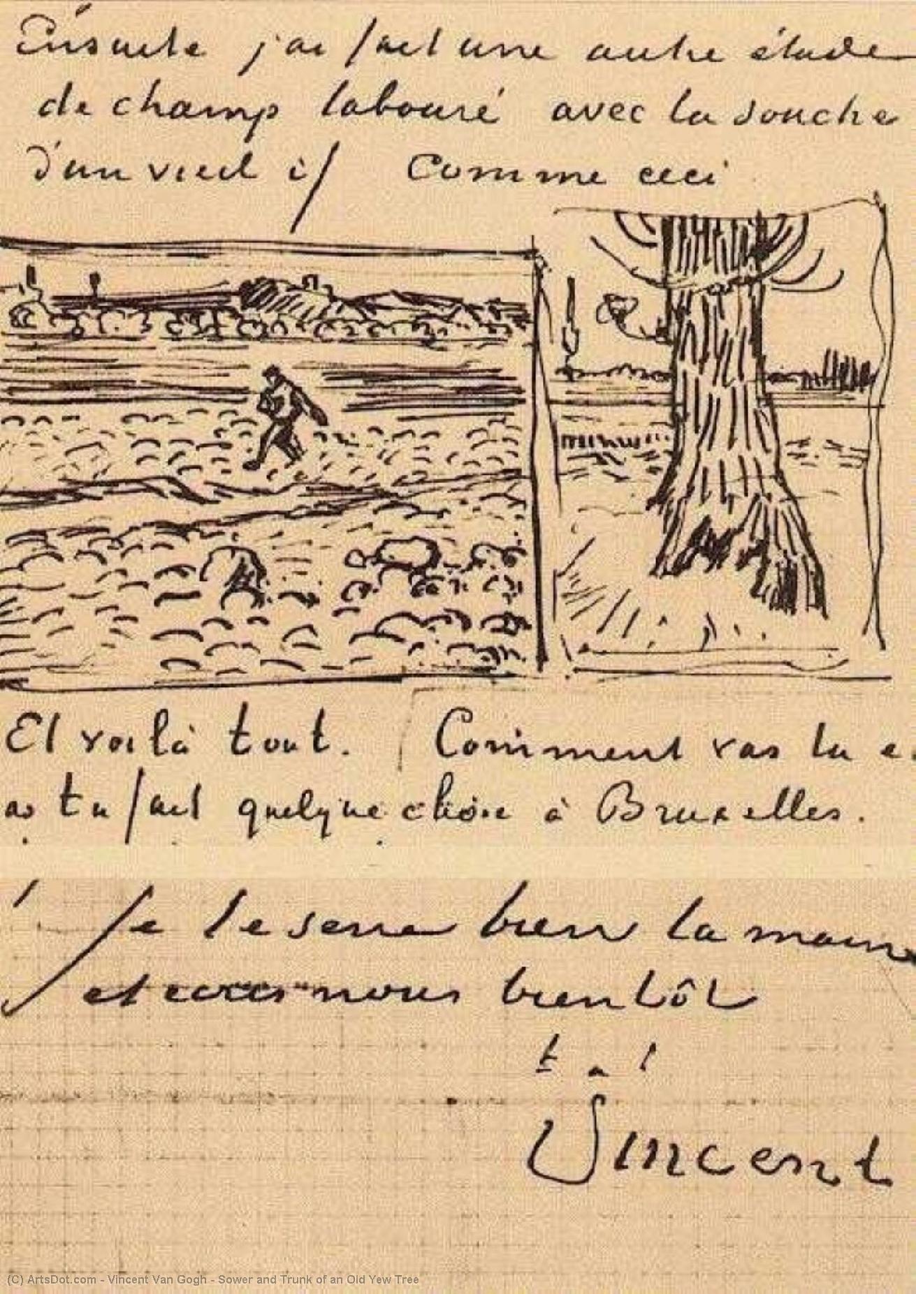 El Siembrador Y El Tronco De Un Viejo Sauce — Vincent Willem Van Gogh