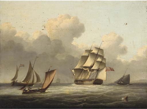 An Outward-bound Frigate Running Down The Channel — Thomas Buttersworth