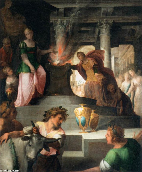 Hyanthe And Clymene Offering A Sacrifice To Venus — Toussaint Dubreuil