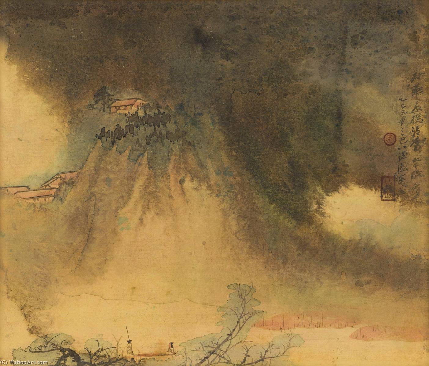 Sailing By Misty Mountains — Zhang Daqian