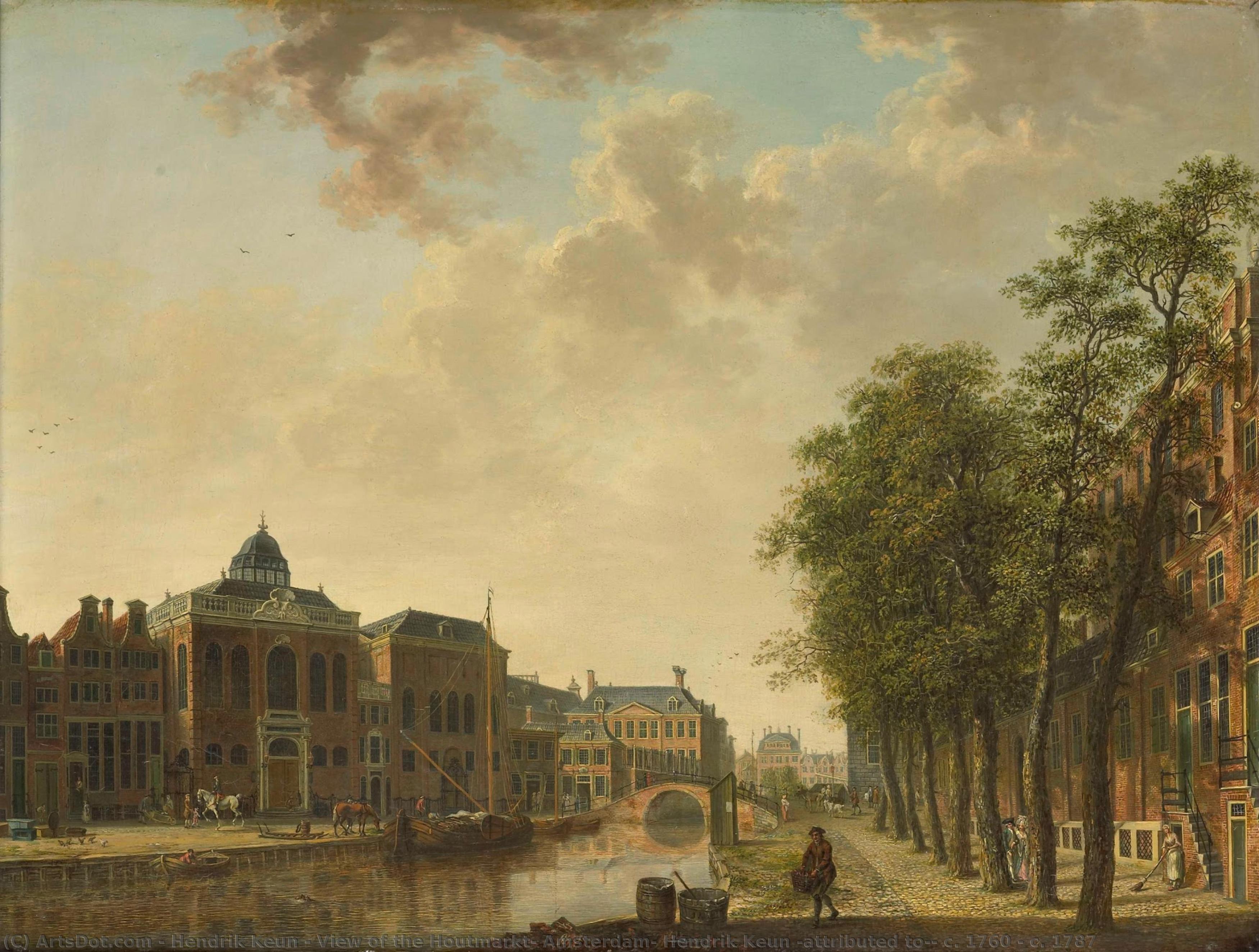 View Of The Houtmarkt, Amsterdam, Hendrik Keun (attributed To), C. 1760 - C. 1787 — Hendrik Keun