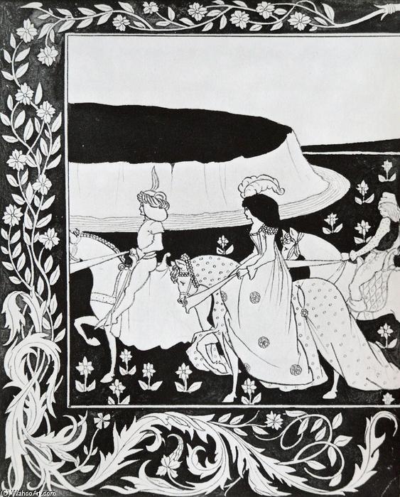 How Queen Guenever Rode On Maying I — Aubrey Vincent Beardsley