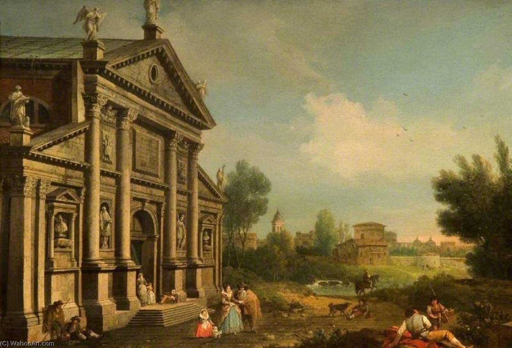 Capriccio With The Facade Of The Redentore, Venice, Italy — Francesco Zuccarelli