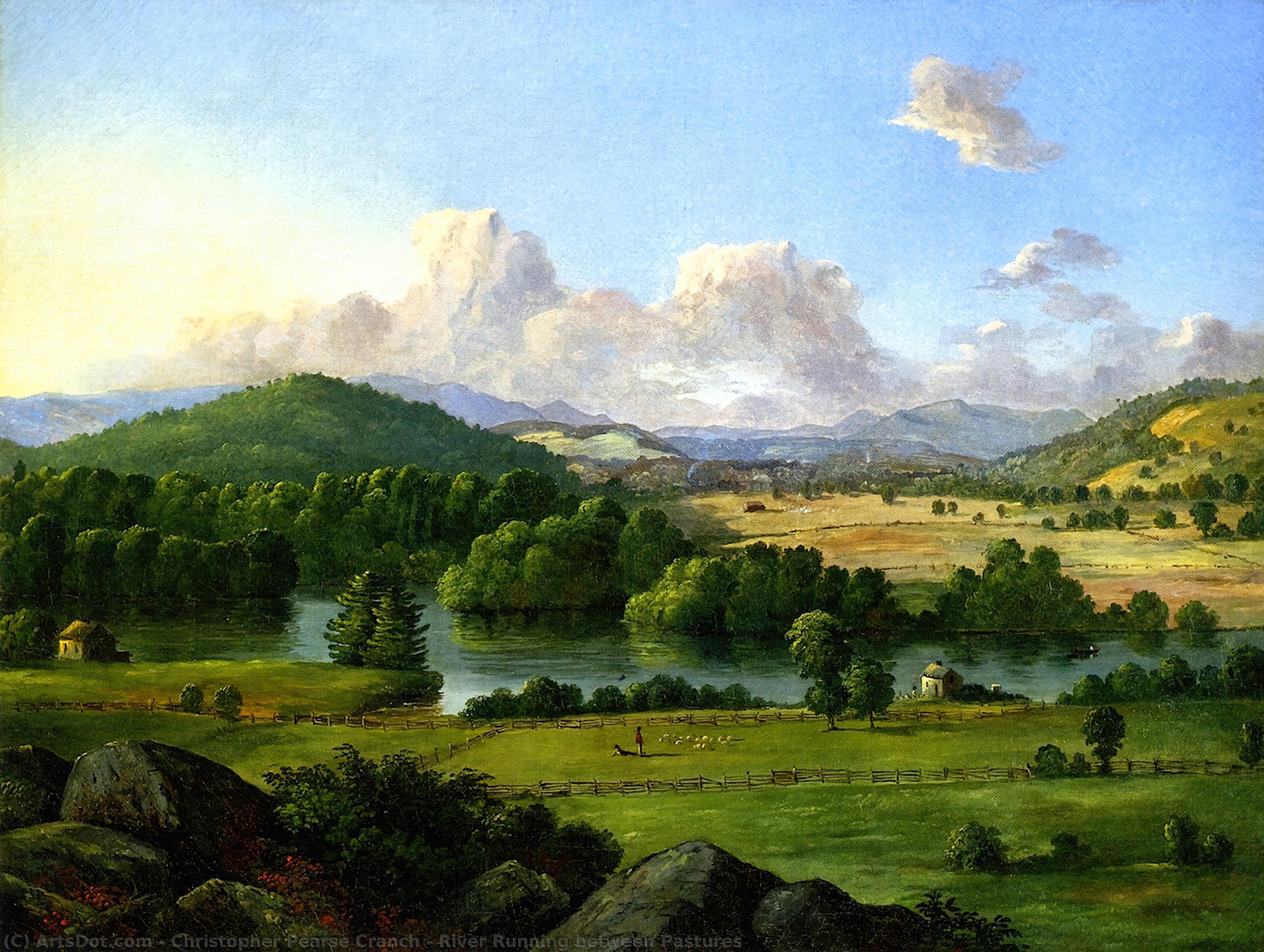 River Running Between Pastures — Christopher Pearse Cranch