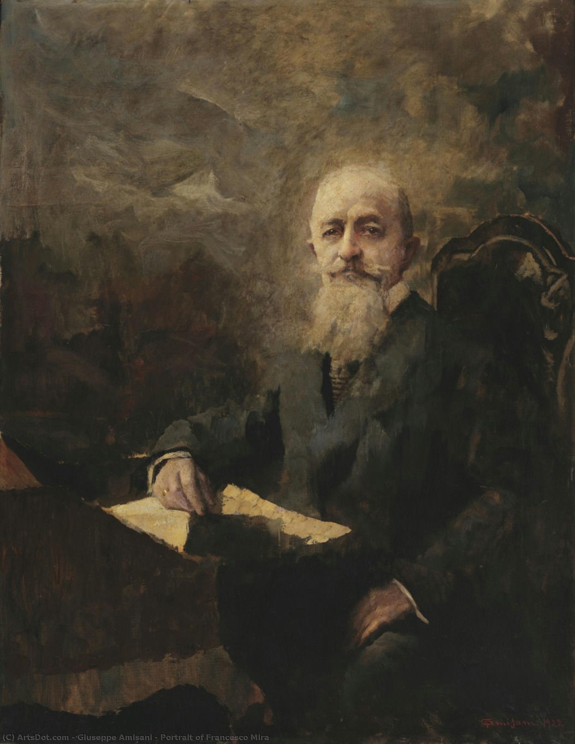 Portrait Of Francesco Mira — Giuseppe Amisani