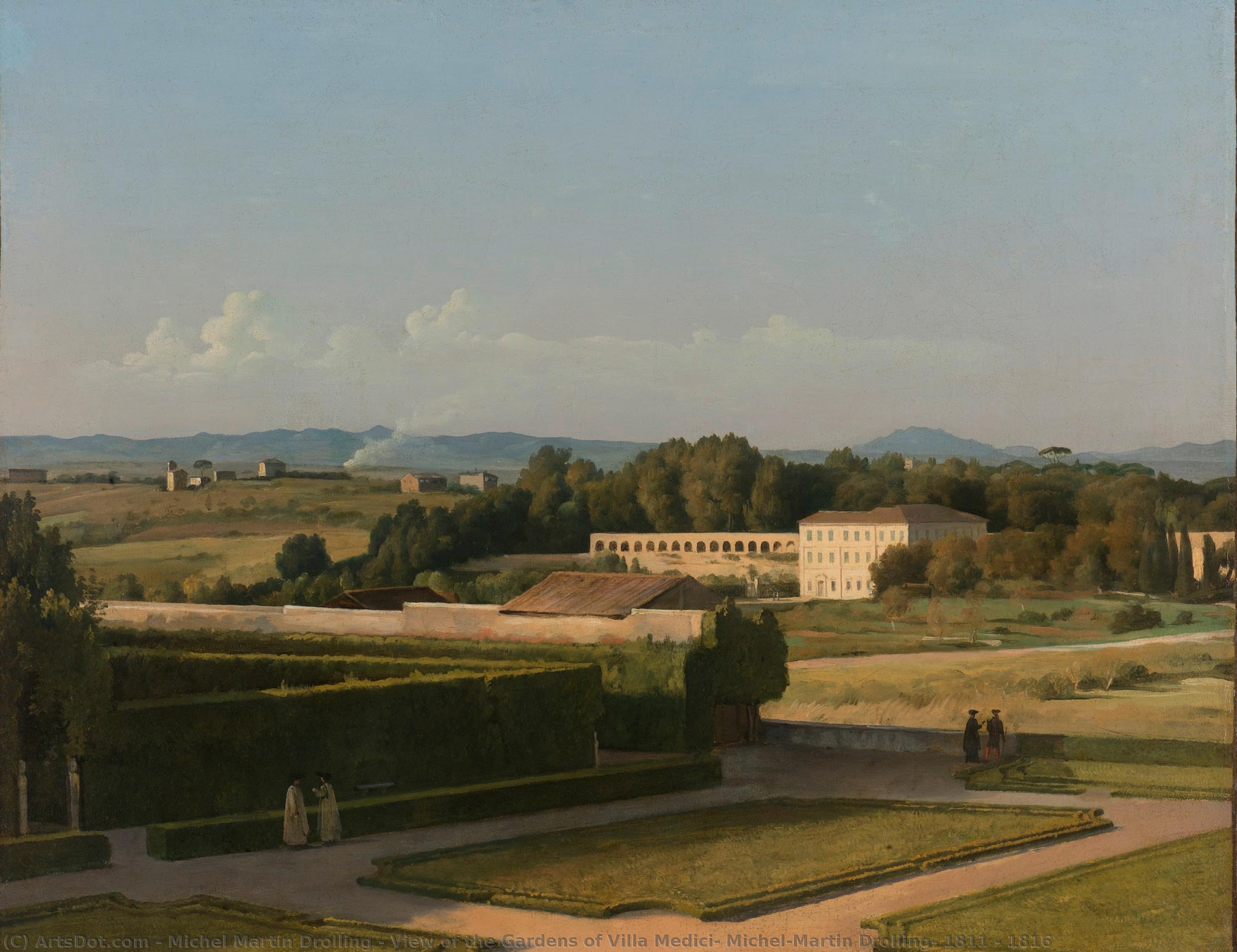 View Of The Gardens Of Villa Medici, Michel-martin Drolling, 1811 - 1816 — Michel Martin Drolling